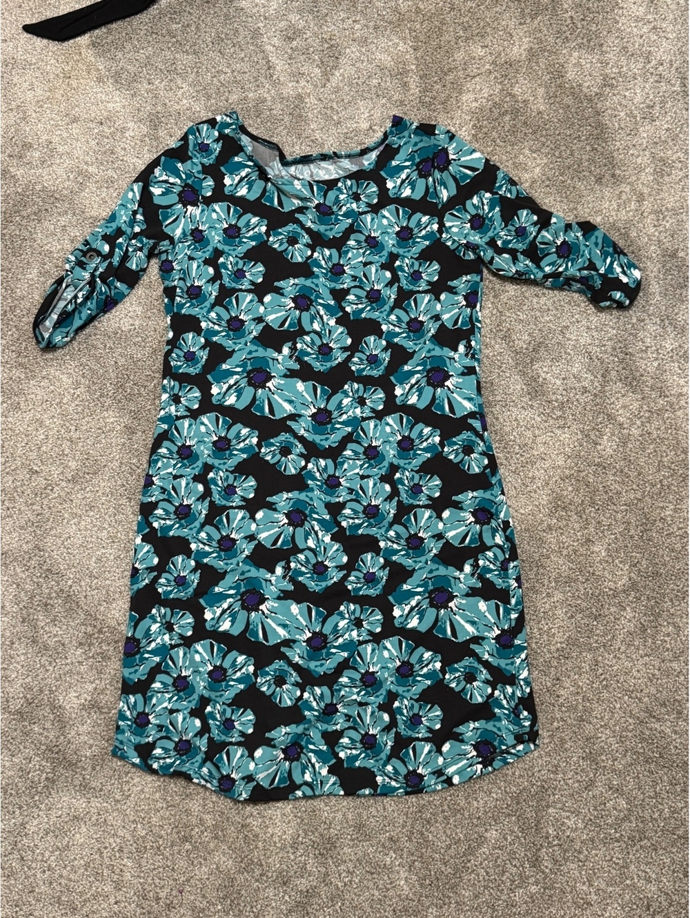 Soybu Floral Patterned Dress with 3/4 Sleeves Size Large